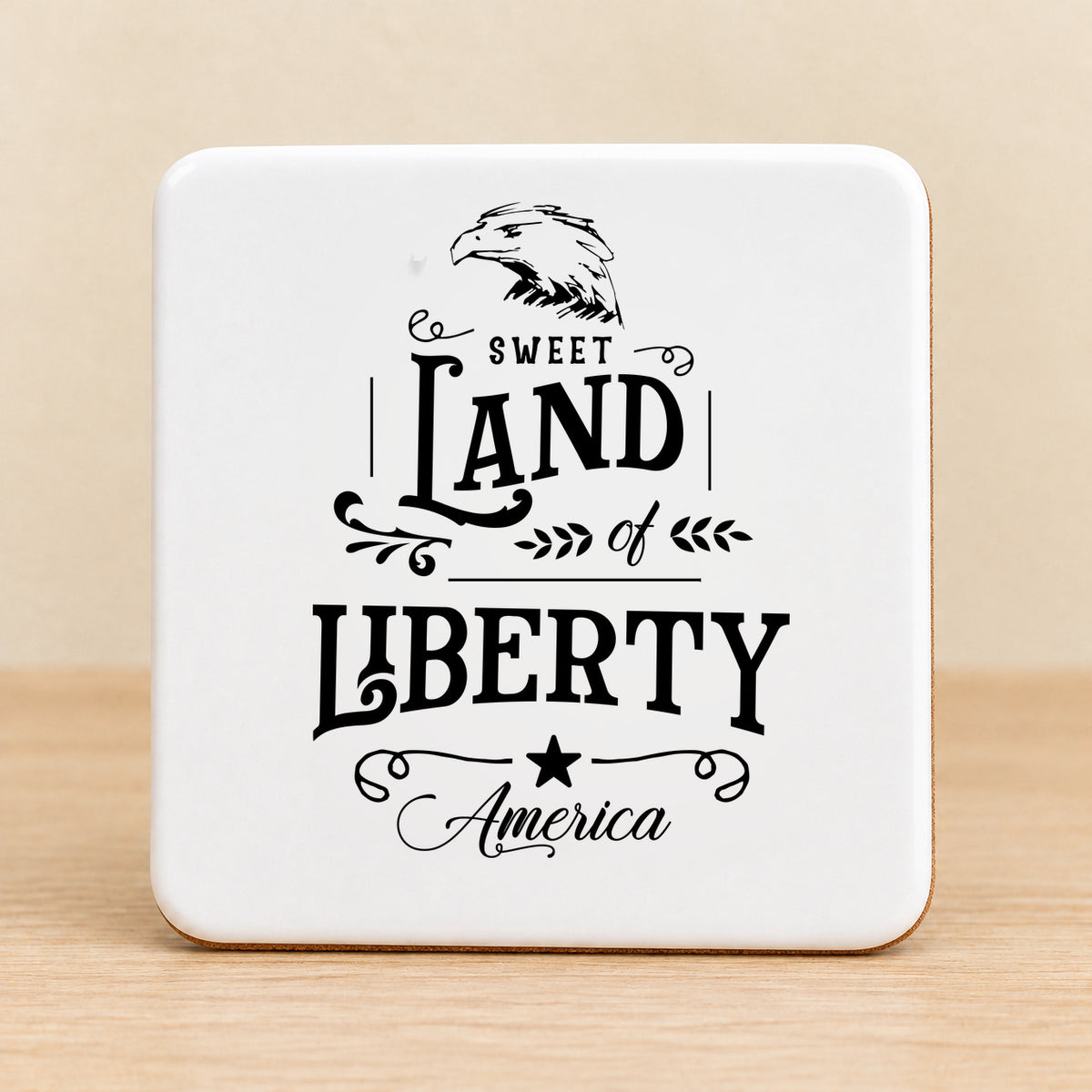Sweet Land of Liberty — Square Ceramic Coaster