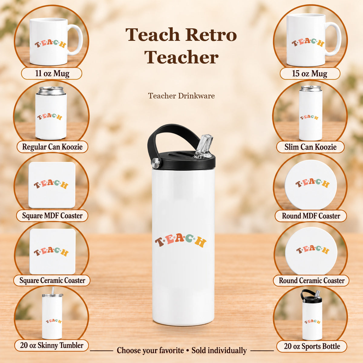 Teach Retro Teacher — All 10 drinkware options