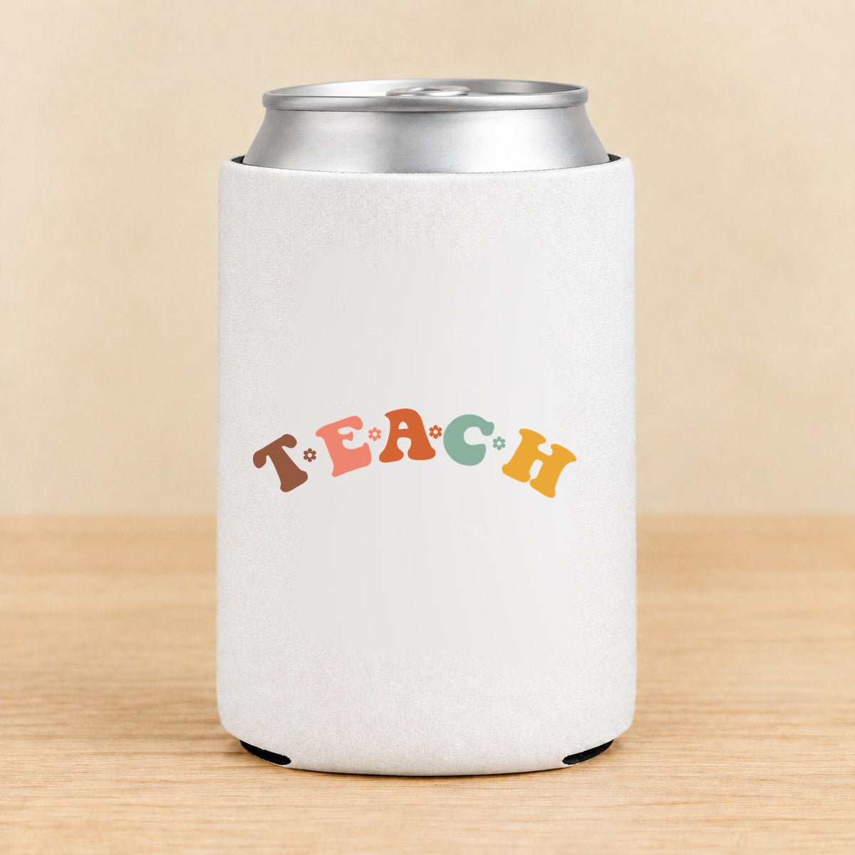 Teach Retro Teacher — Regular Can Koozie