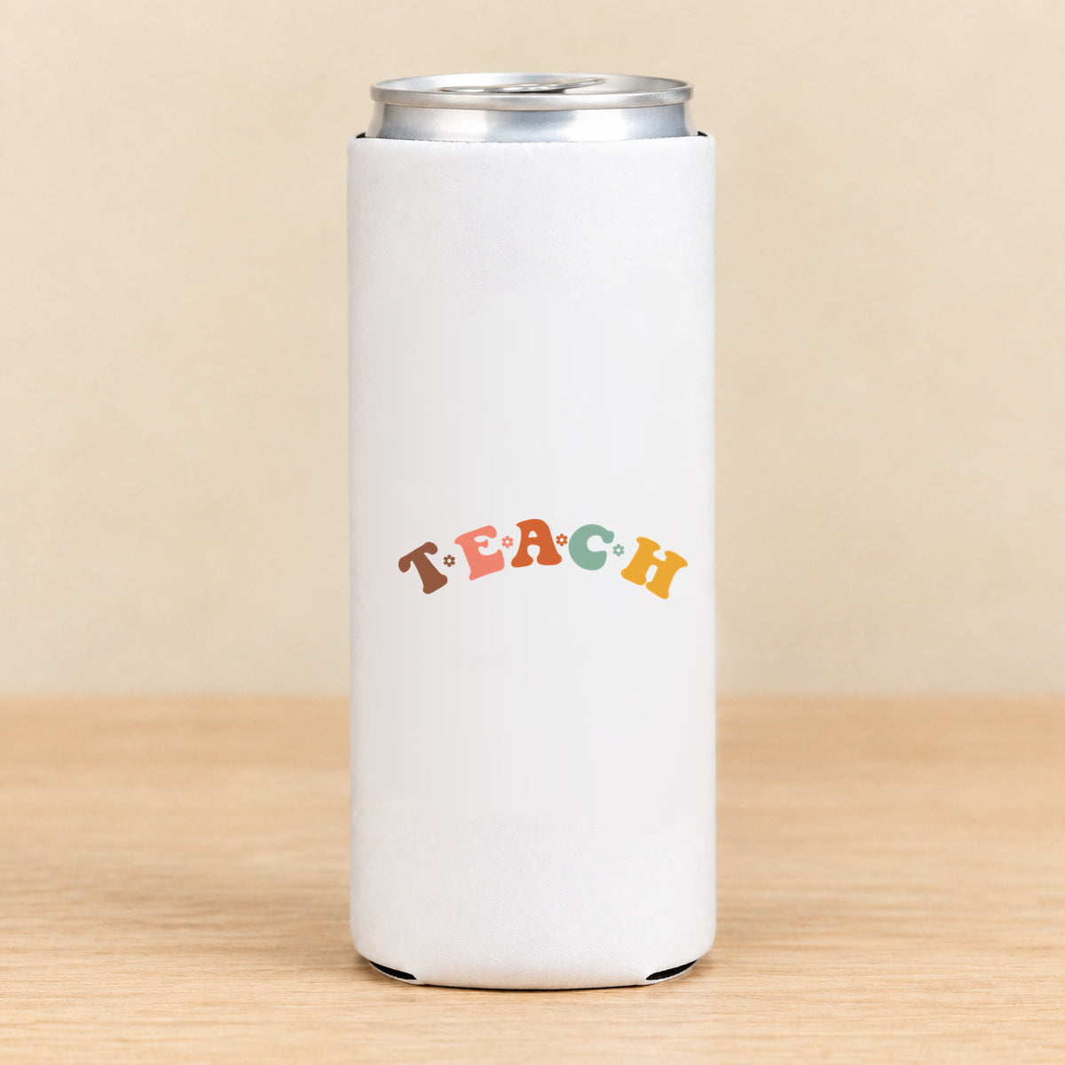 Teach Retro Teacher — Slim Can Koozie