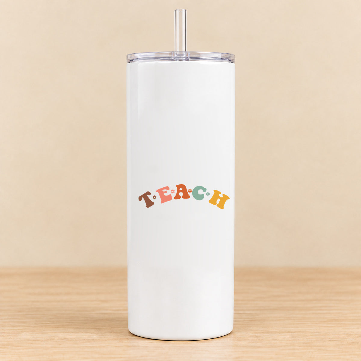 Teach Retro Teacher — 20 oz Skinny Tumbler