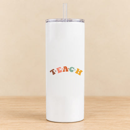 Teach Retro Teacher — 20 oz Skinny Tumbler