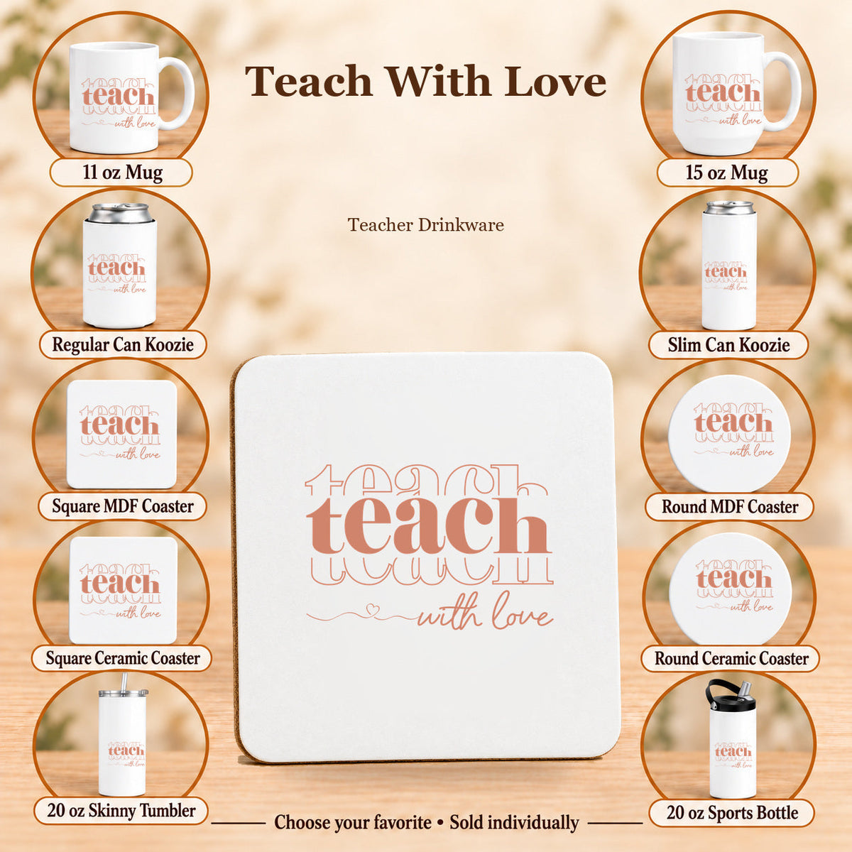 Teach With Love — All 10 drinkware options