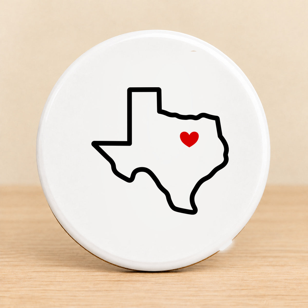 Texas Heart Dallas — Round Ceramic Coaster