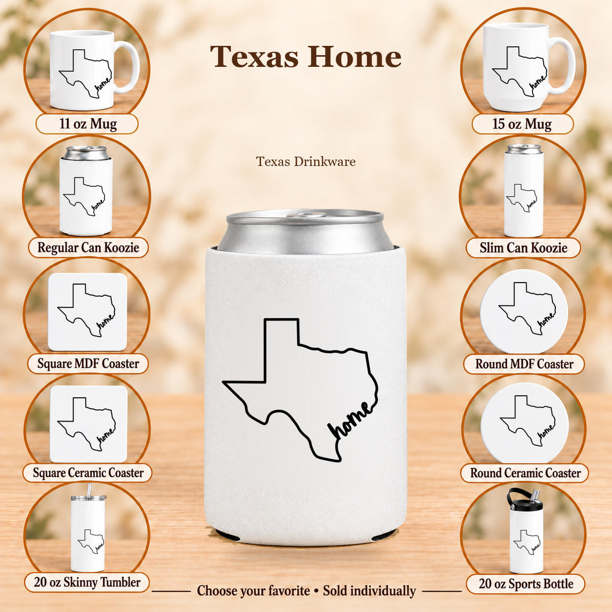 Texas Home — All 10 drinkware options