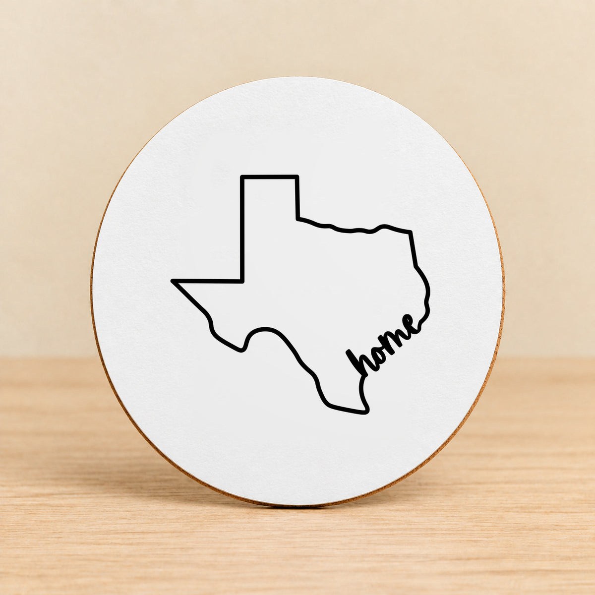 Texas Home — Round MDF Coaster