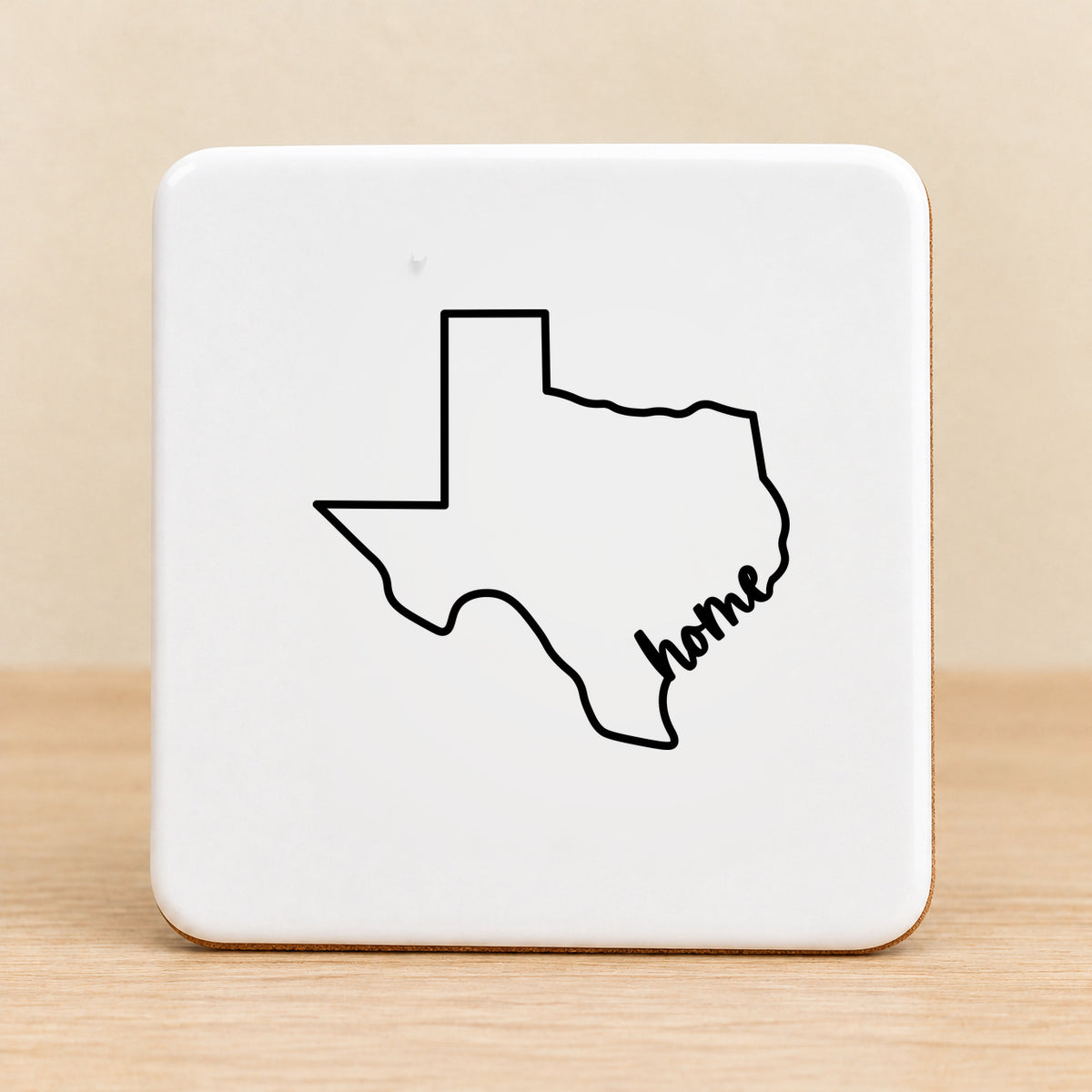 Texas Home — Square Ceramic Coaster