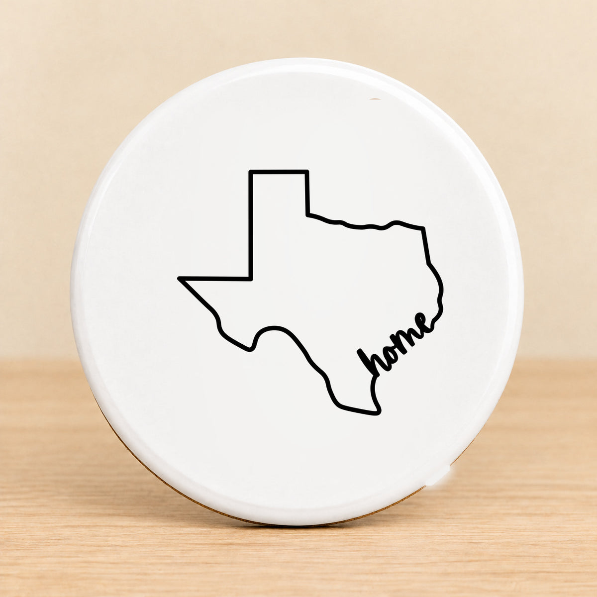 Texas Home — Round Ceramic Coaster