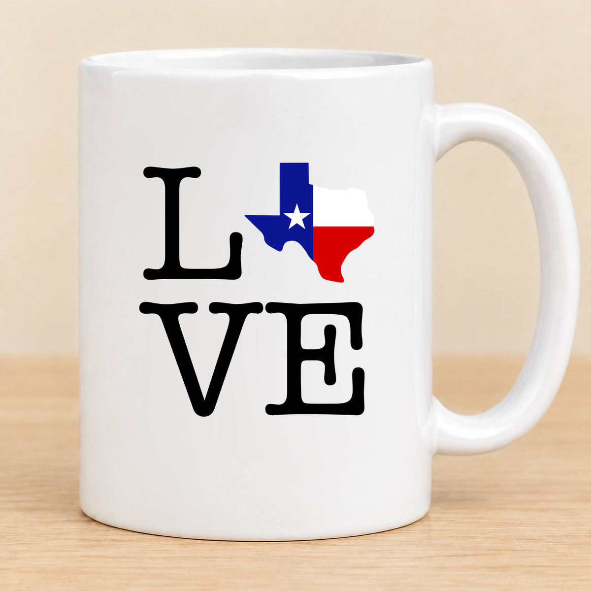 Texas Love State Flag — 11 oz Ceramic Mug