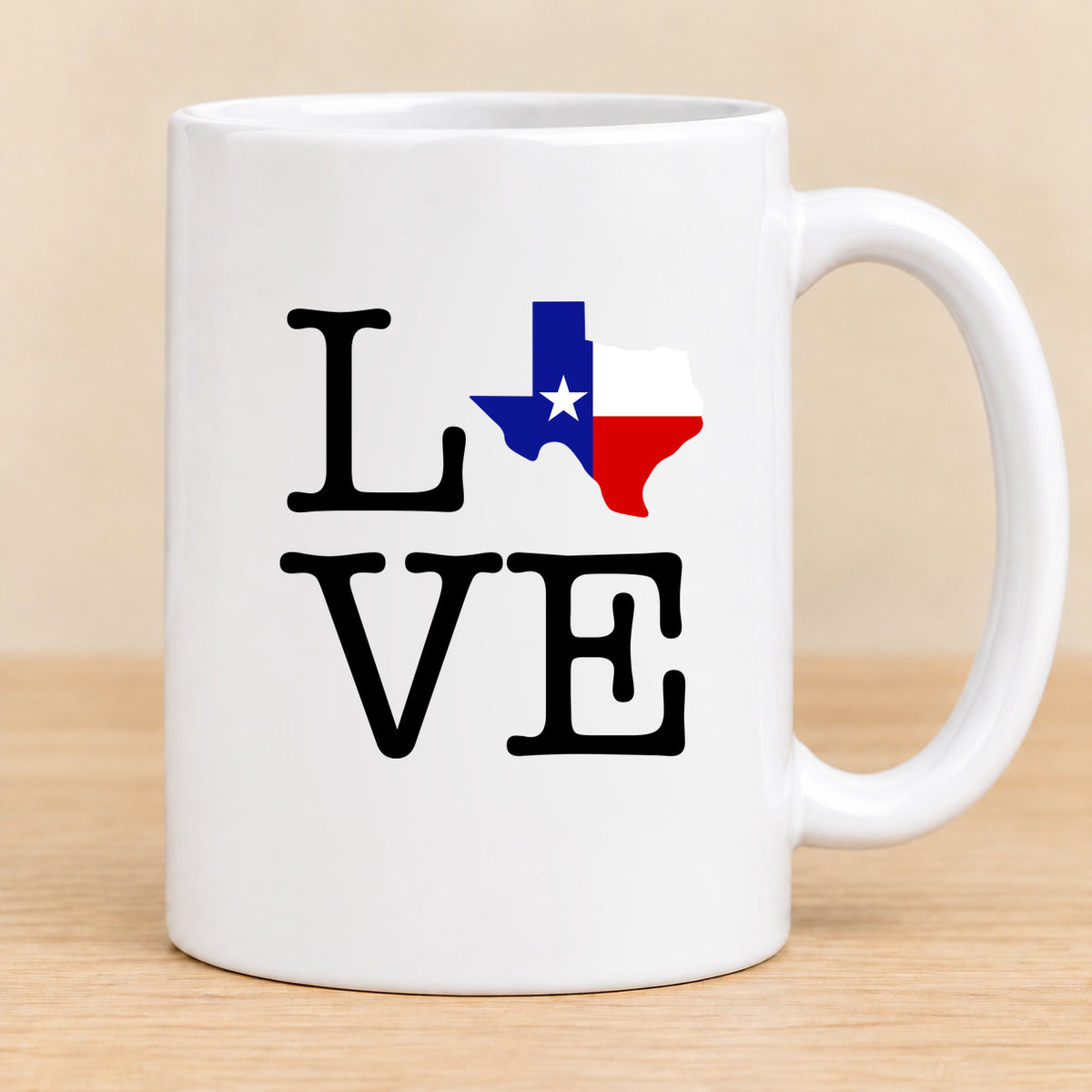 Texas Love State Flag — 15 oz Ceramic Mug