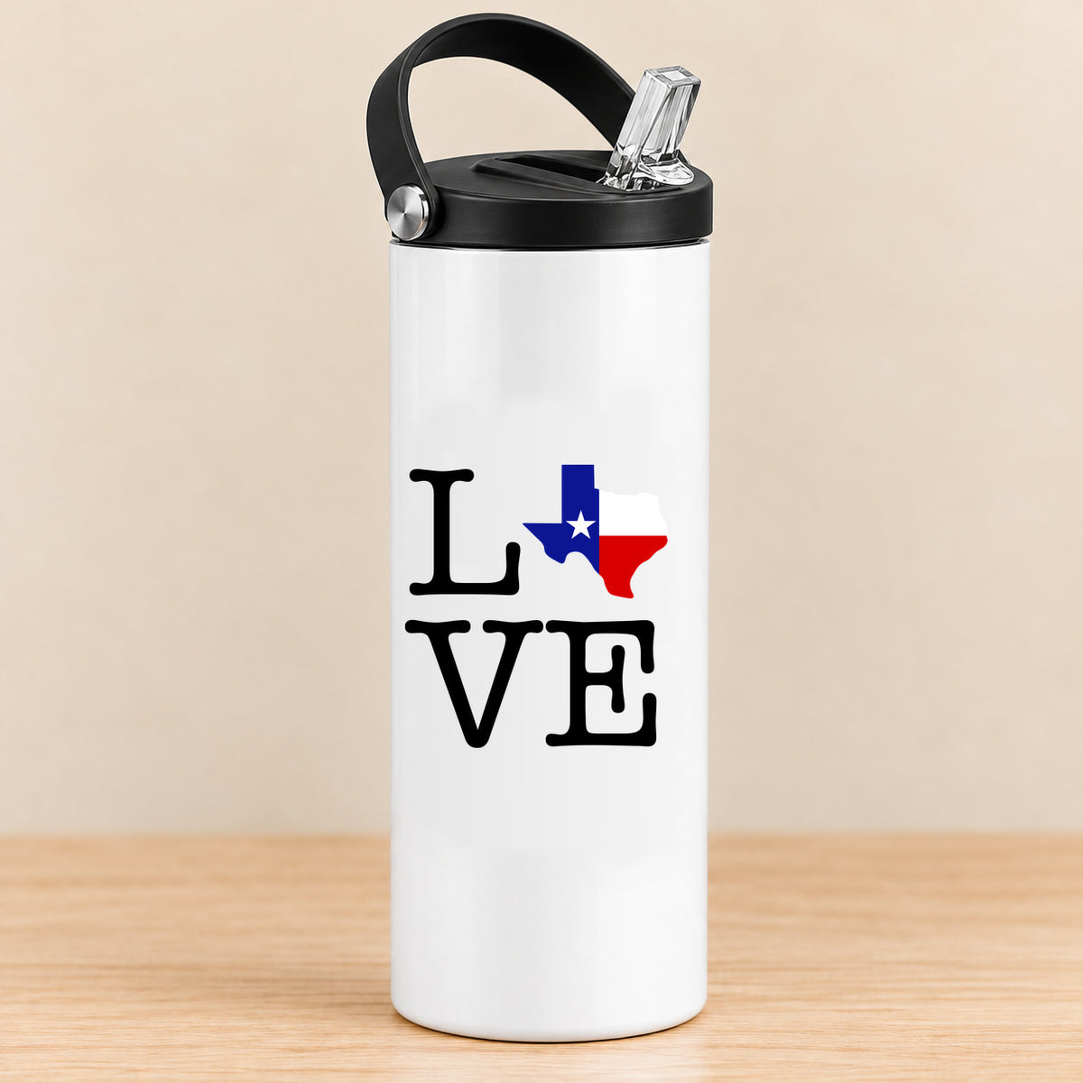 Texas Love State Flag — 20 oz Sports Bottle