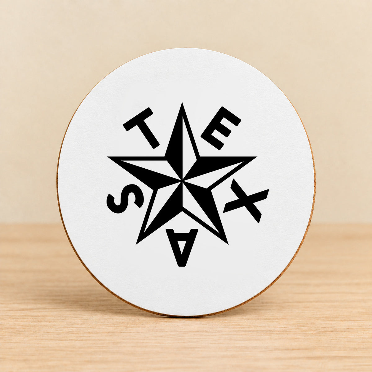 Texas Star — Round MDF Coaster