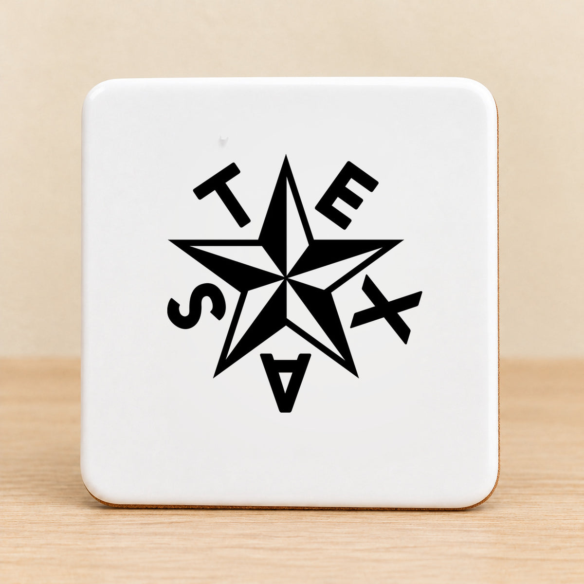 Texas Star — Square Ceramic Coaster