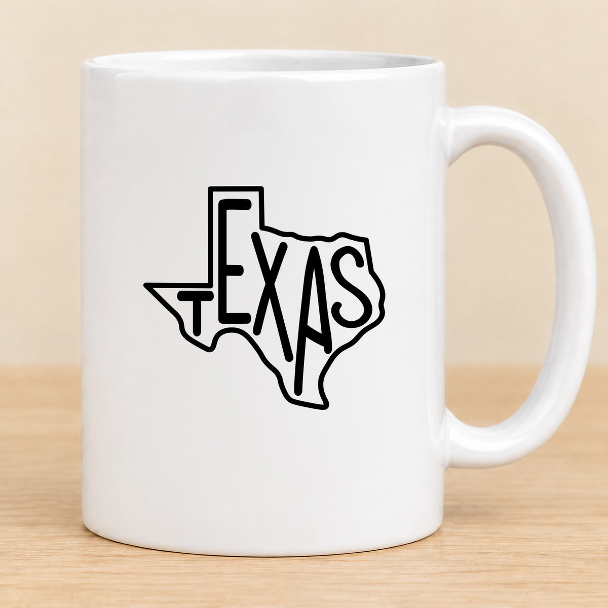 Texas State Outline — 11 oz Ceramic Mug