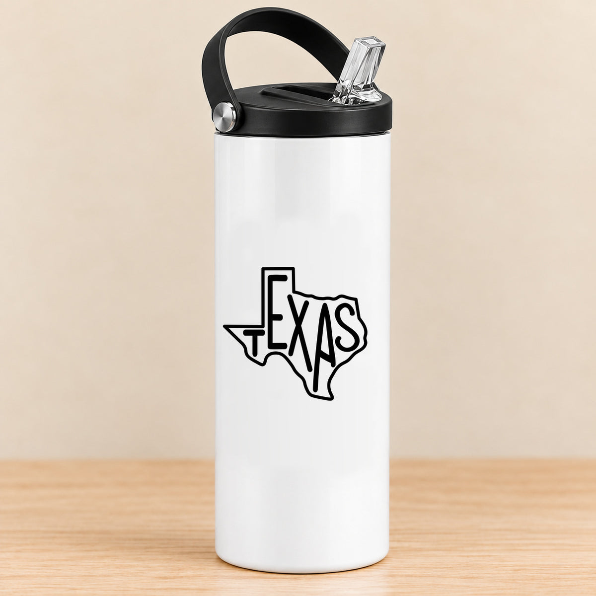 Texas State Outline — 20 oz Sports Bottle