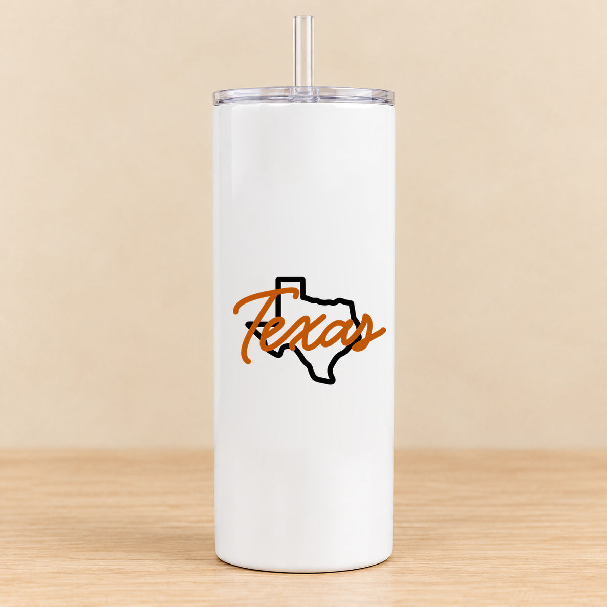 Texas State Script — 20 oz Skinny Tumbler