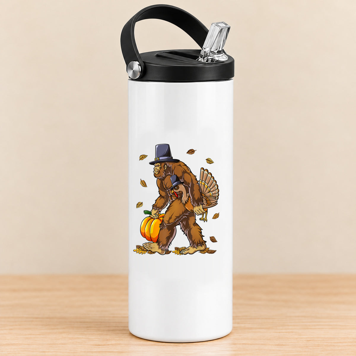 Thanksgiving Bigfoot — 20 oz Sports Bottle