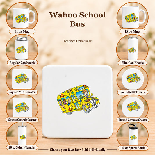 Wahoo School Bus — All 10 drinkware options