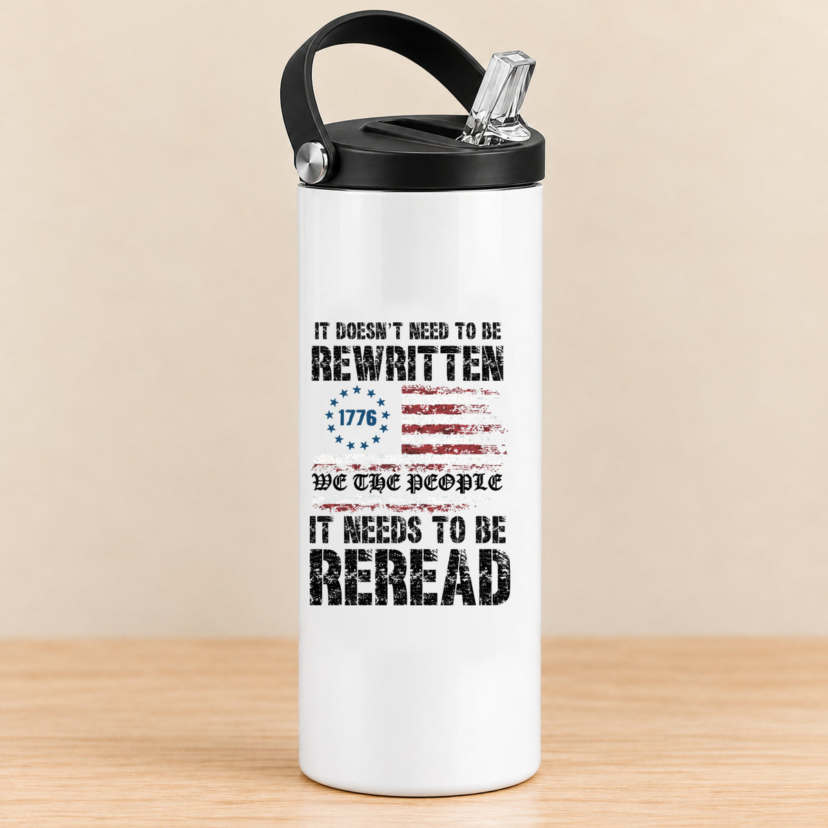 We the People It Needs to Be Reread — 20 oz Sports Bottle