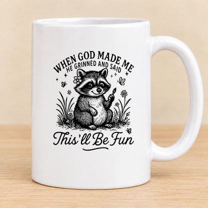 When God Made Me He Grinned — 15 oz Ceramic Mug