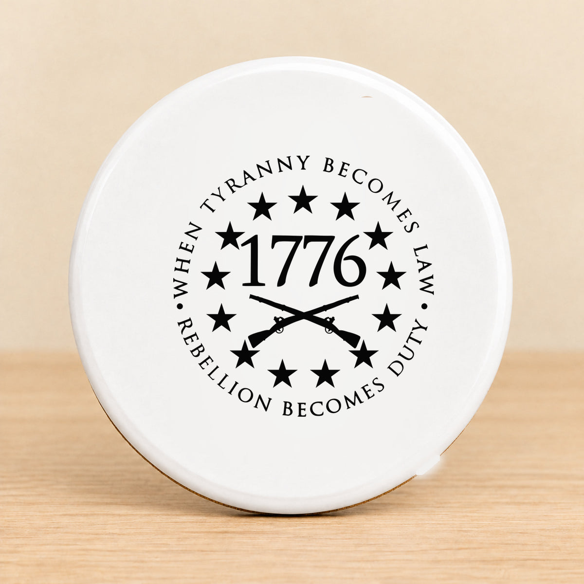 When Tyranny Becomes Law Rebellion Becomes Duty — Round Ceramic Coaster