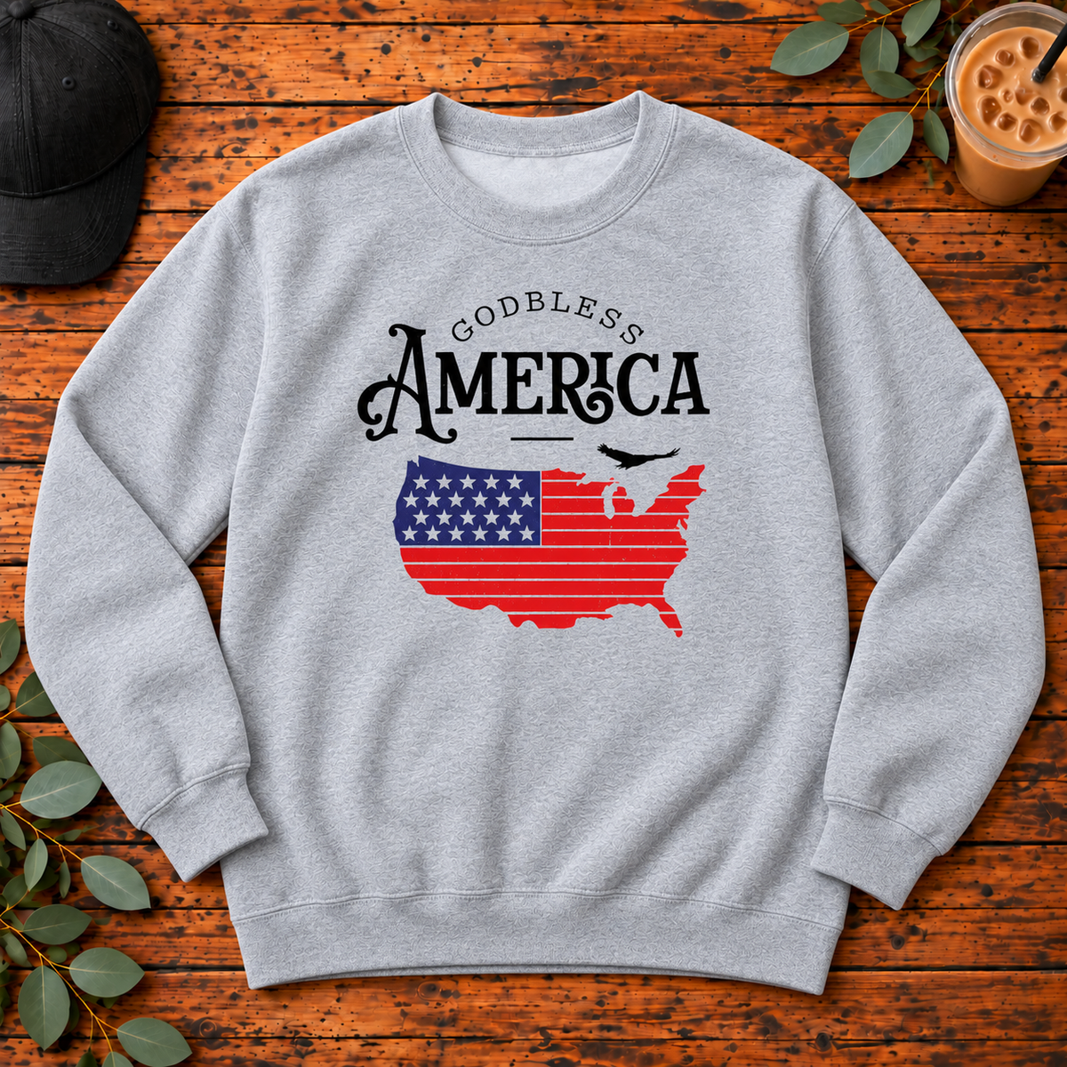 God Bless America Map | T-Shirt, Long Sleeve, Crewneck & Hoodie