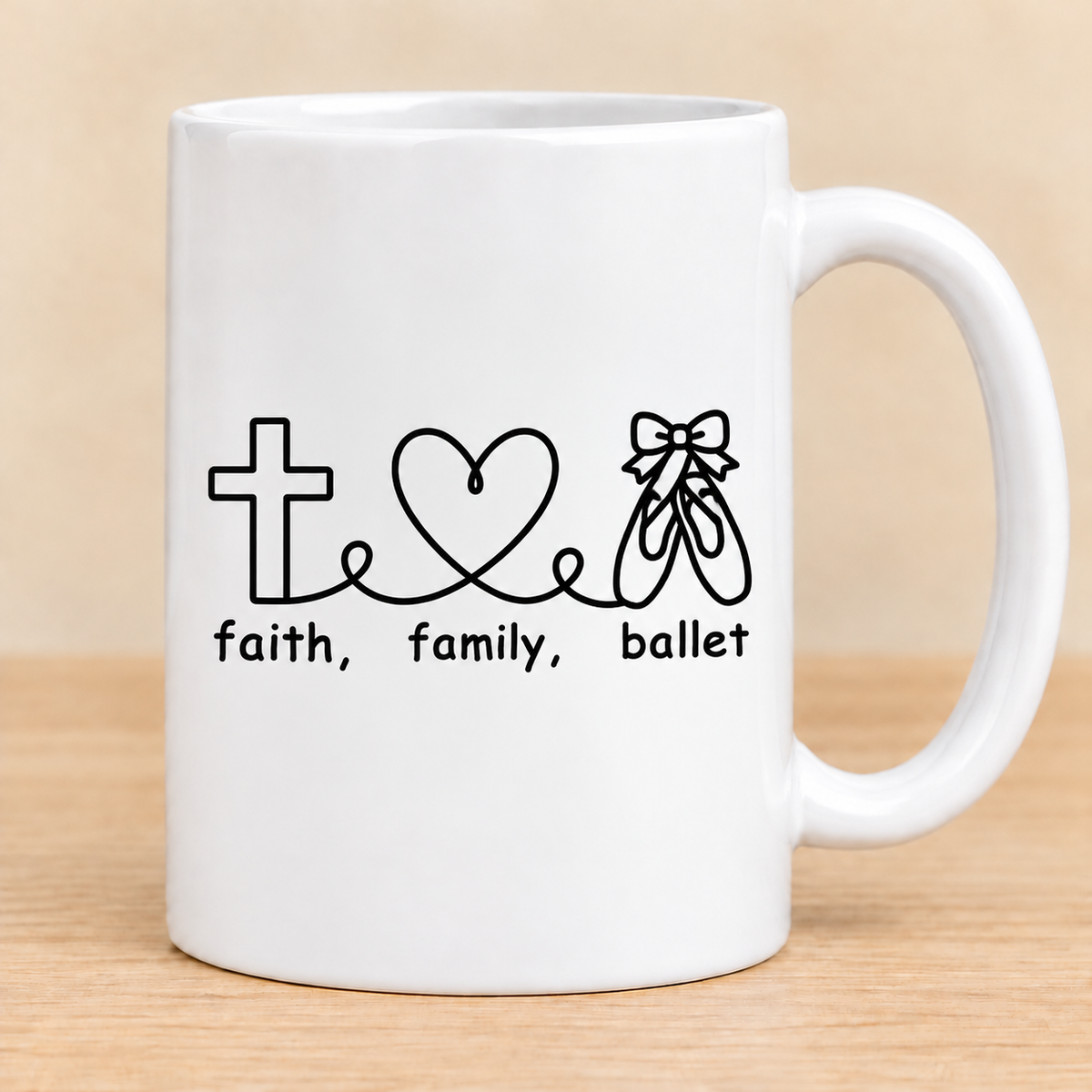 Faith Family Ballet — 15 oz Ceramic Mug