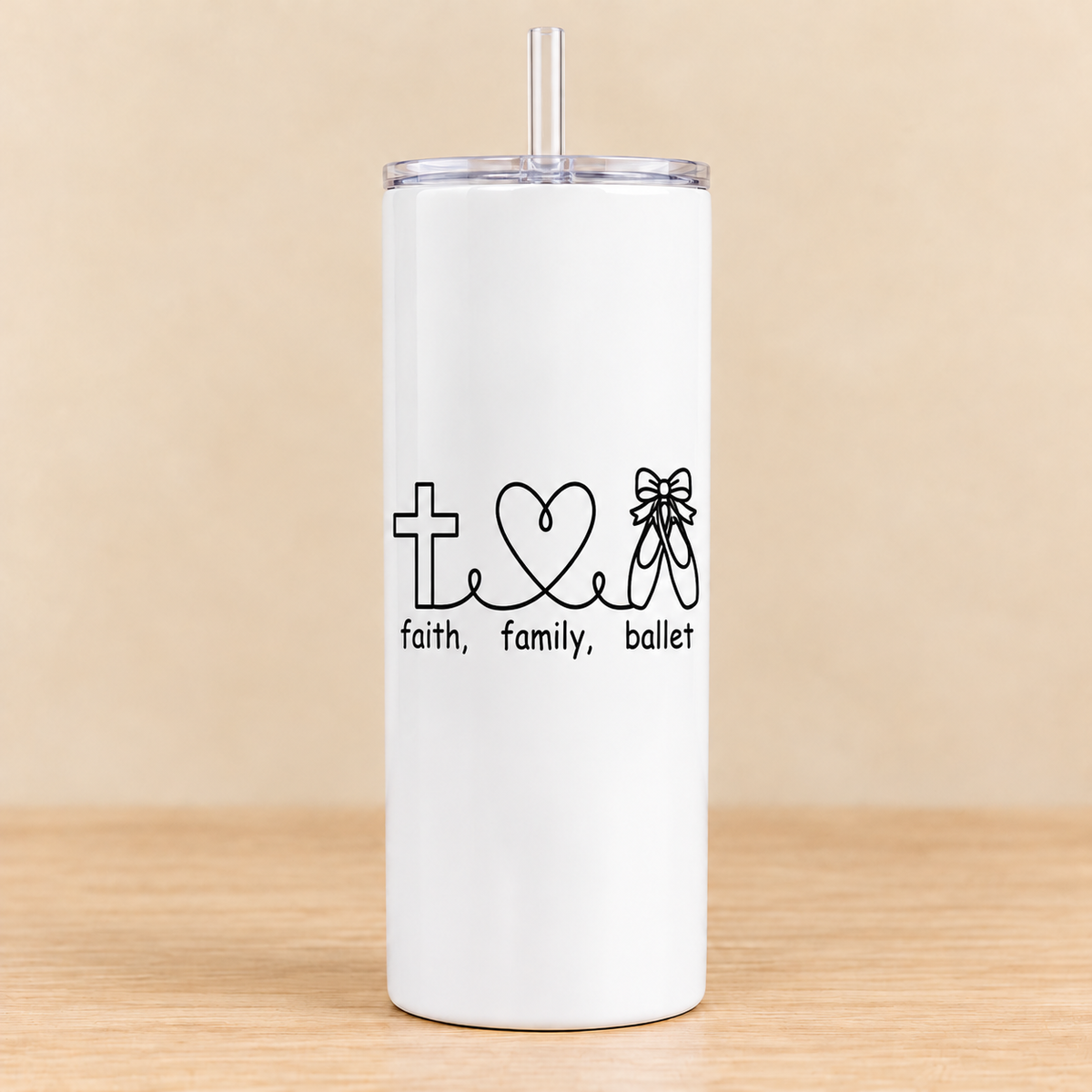 Faith Family Ballet — 20 oz Skinny Tumbler
