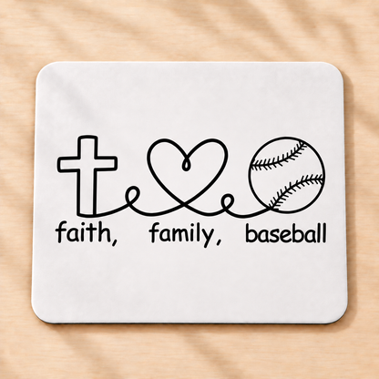 Faith Family Baseball — Rectangular Mouse Pad