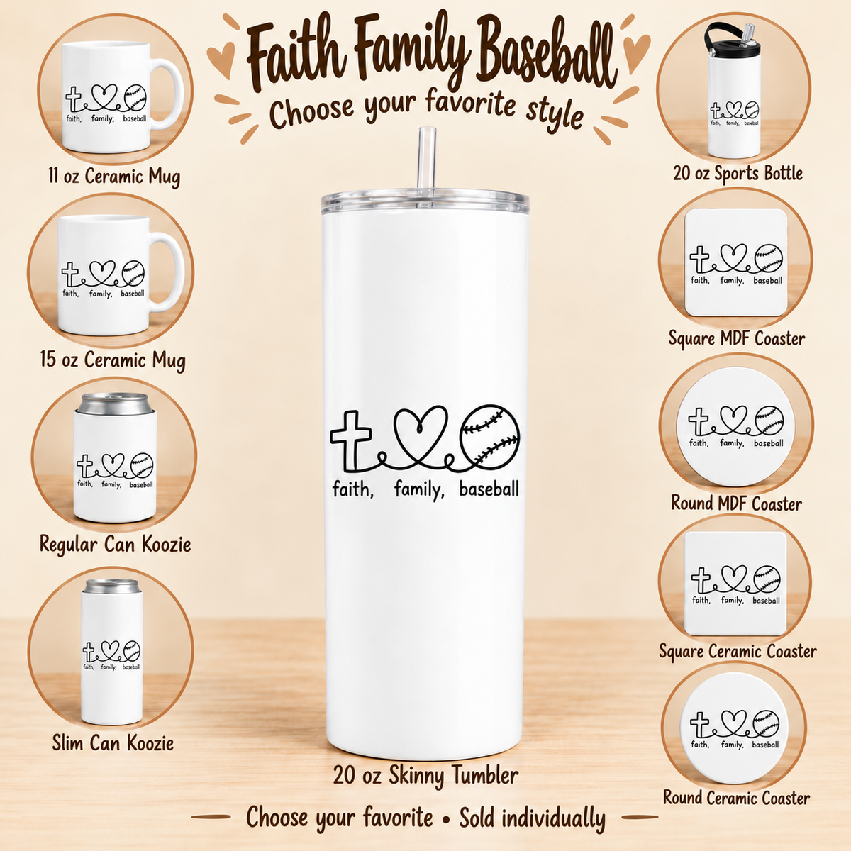 Faith Family Baseball — All available styles