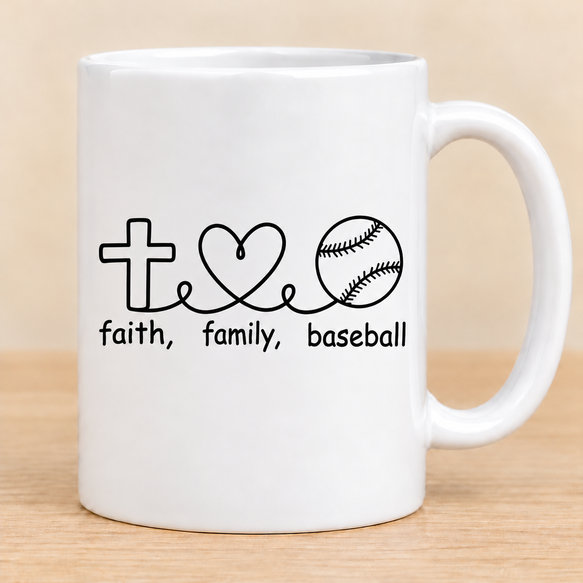 Faith Family Baseball — 11 oz Ceramic Mug