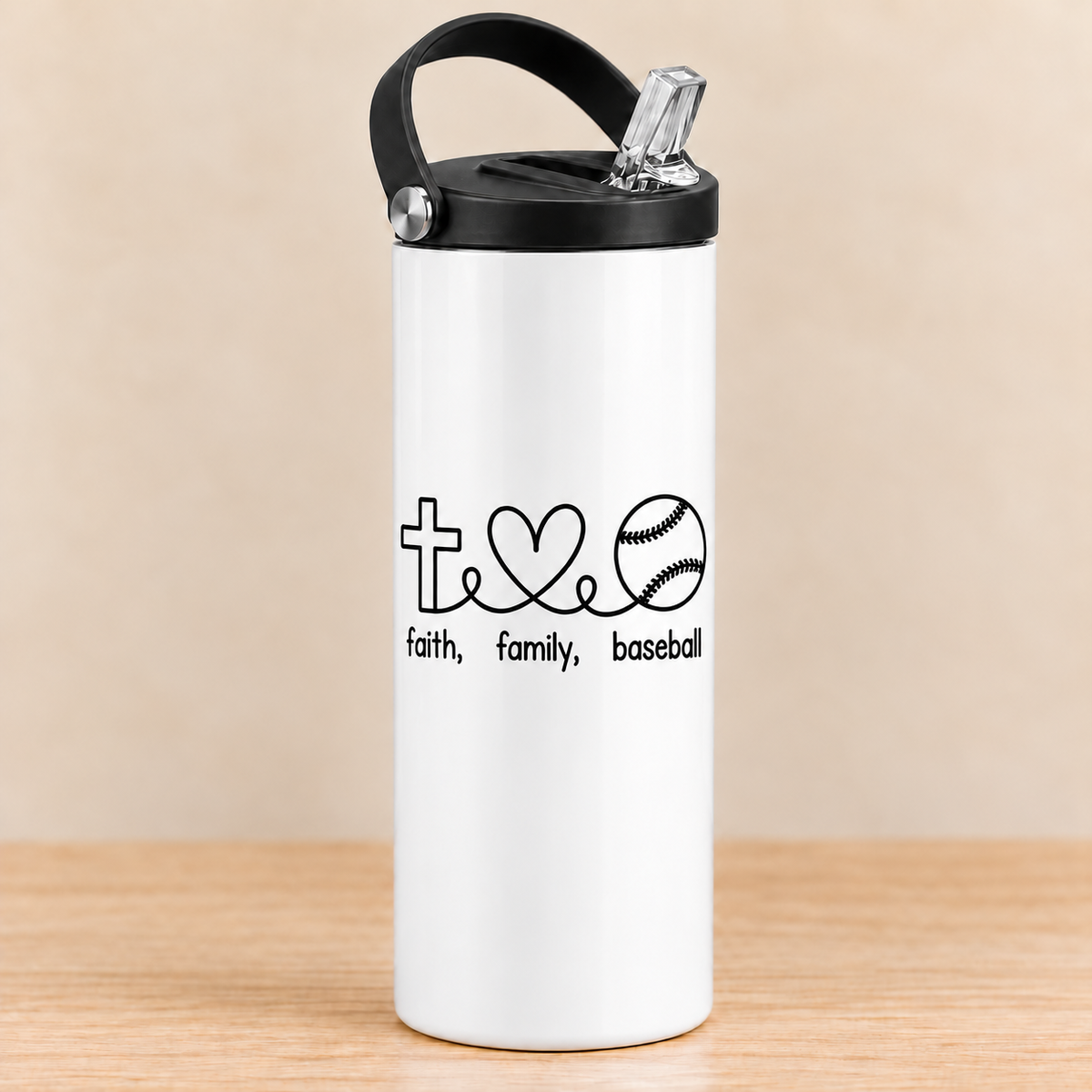 Faith Family Baseball — 20 oz Sports Bottle