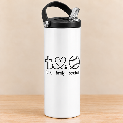Faith Family Baseball — 20 oz Sports Bottle