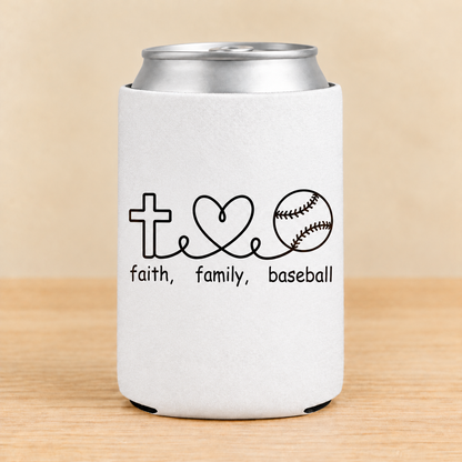 Faith Family Baseball — Regular Can Koozie