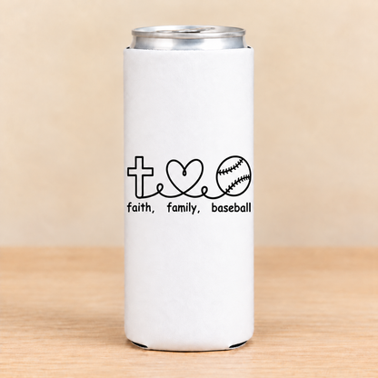Faith Family Baseball — Slim Can Koozie
