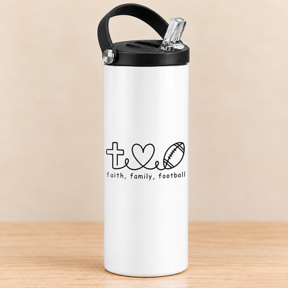 Faith Family Football — 20 oz Sports Bottle