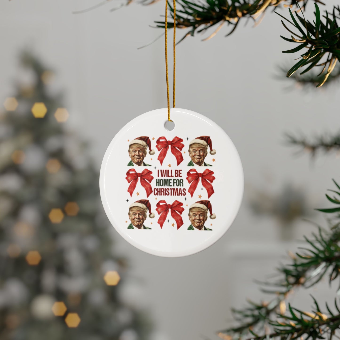 I Will Be Home For Christmas - Ribbons Ornament