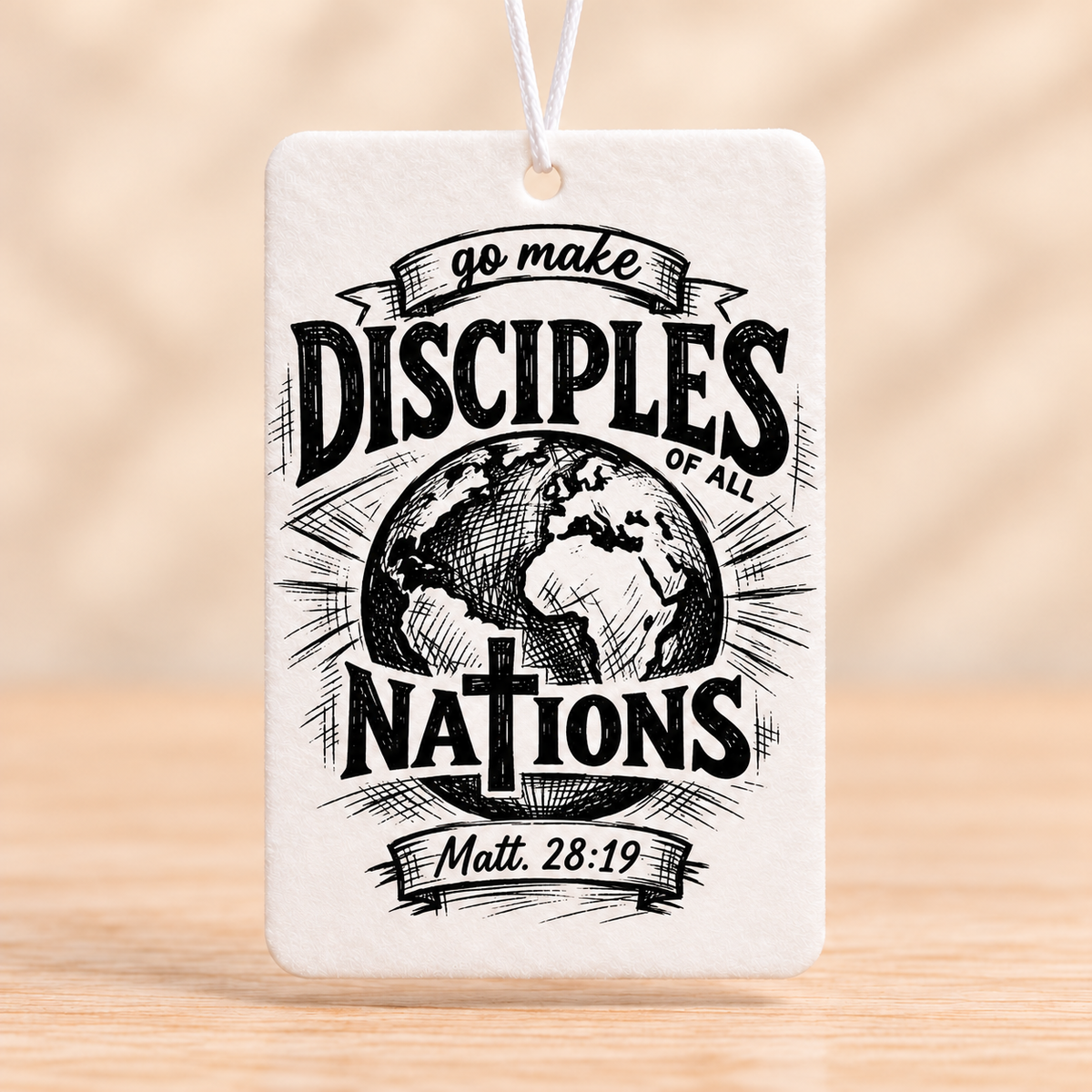 Go Make Disciples of All Nations — Rectangle Air Freshener — No Scent