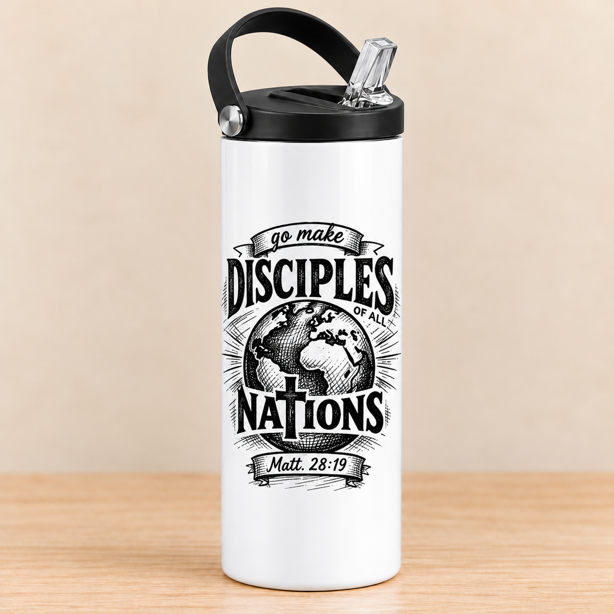 Go Make Disciples of All Nations — 20 oz Sports Bottle