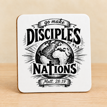 Go Make Disciples of All Nations — Square MDF Coaster