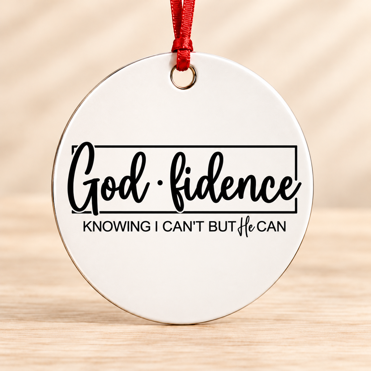 Godfidence — Round Metal Ornament
