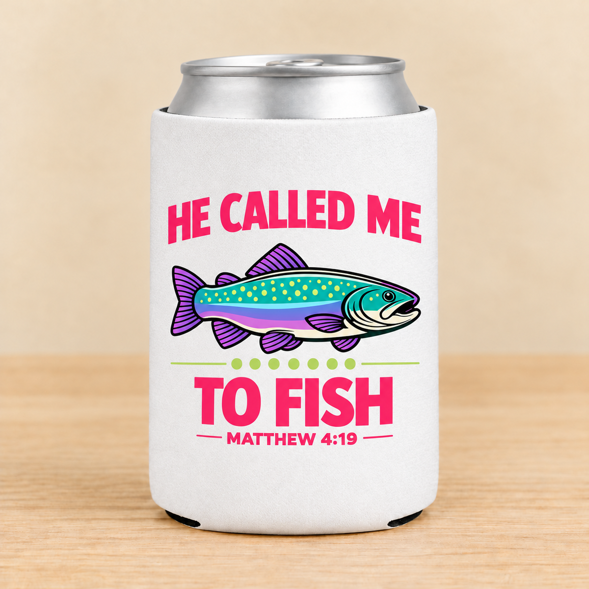 He Called Me to Fish — Regular Can Koozie