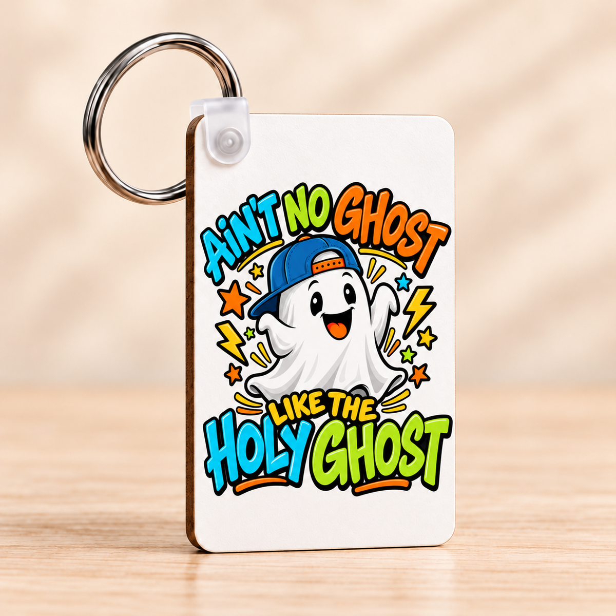 Ain’t No Ghost Like the Holy Ghost – Blue Cap — Rectangle Keychain
