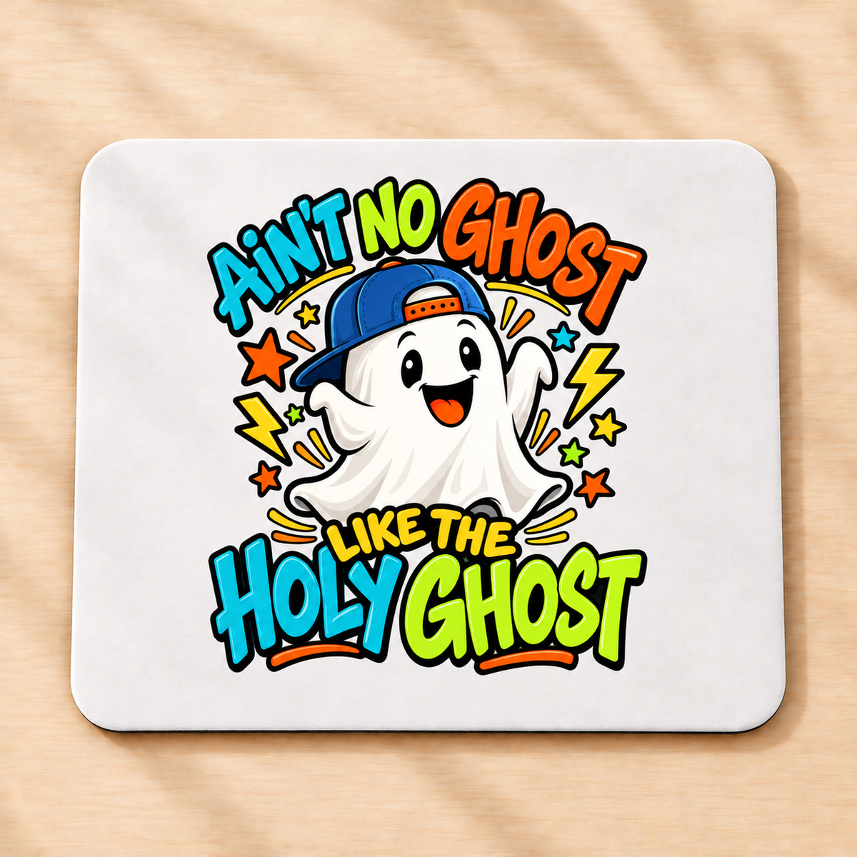Ain’t No Ghost Like the Holy Ghost – Blue Cap — Rectangular Mouse Pad