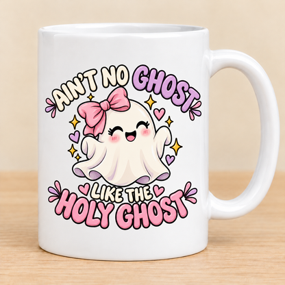 Ain’t No Ghost Like the Holy Ghost – Pink Bow — 11 oz Ceramic Mug