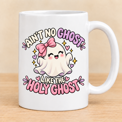 Ain’t No Ghost Like the Holy Ghost – Pink Bow — 15 oz Ceramic Mug