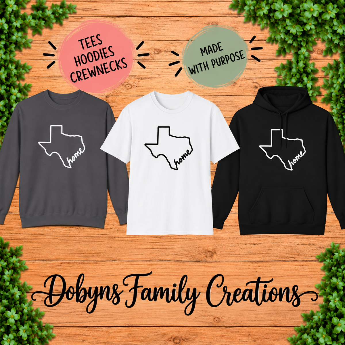 Texas Home | Texas State Shirt, Crewneck & Hoodie