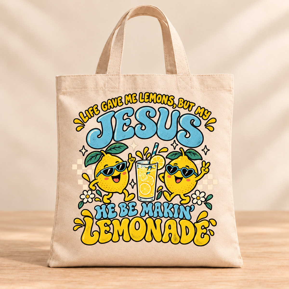 Jesus Makes Lemonade — Beige Canvas Tote Bag