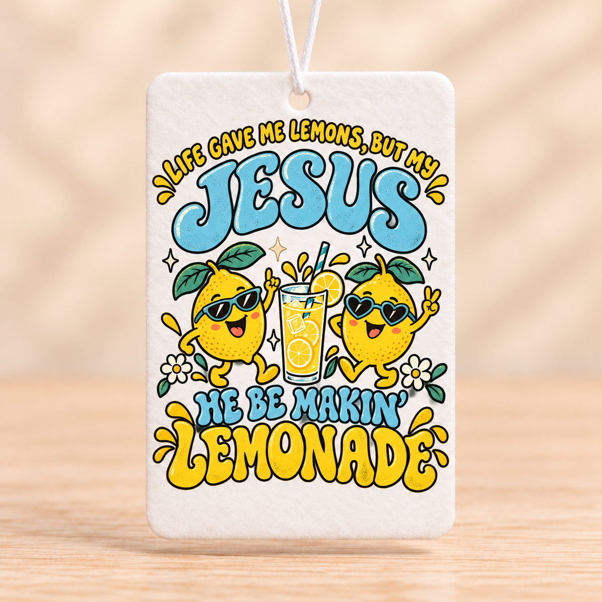 Jesus Makes Lemonade — Rectangle Air Freshener — No Scent