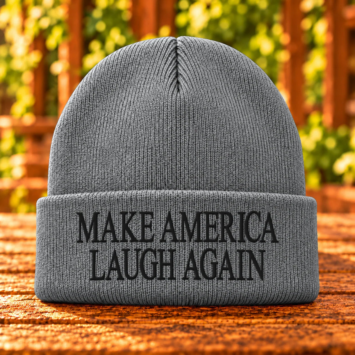 Make America Laugh Again — Athletic Oxford beanie with Black embroidery